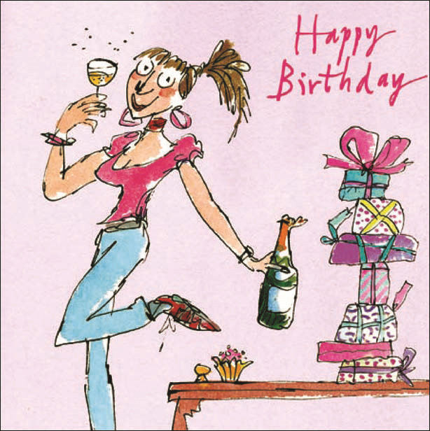 Quentin Blake Female Happy Birthday Greeting Card | Cards | Love Kates