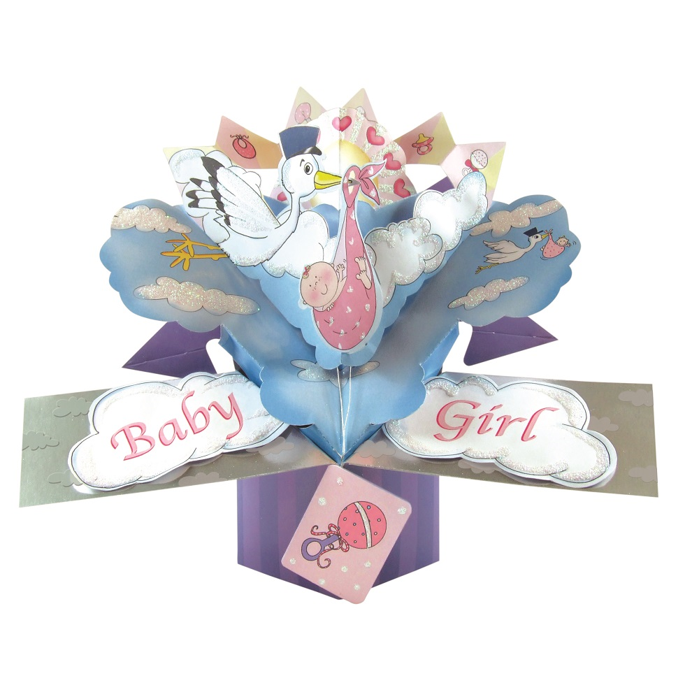 New Baby Girl PopUp Greeting Card Cards Love Kates