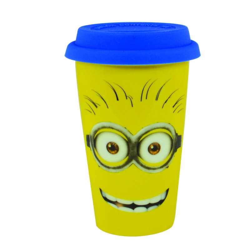 Despicable Me Minion Travel Mug with Silicone Lid Yellow Minions Mugs ...