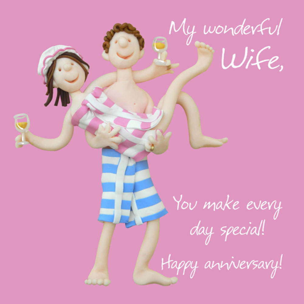 Wonderful Wife Anniversary Greeting Card One Lump or Two ...