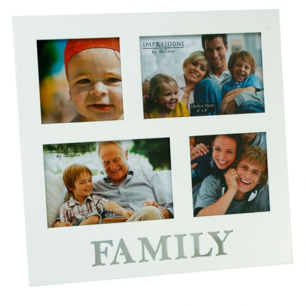 Family White Multi Aperture 4 Photo Frame