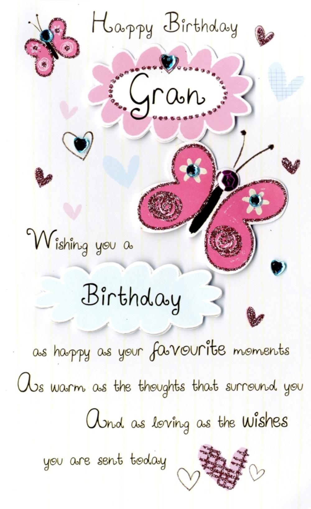 happy birthday gran embellished greeting card cards love kates