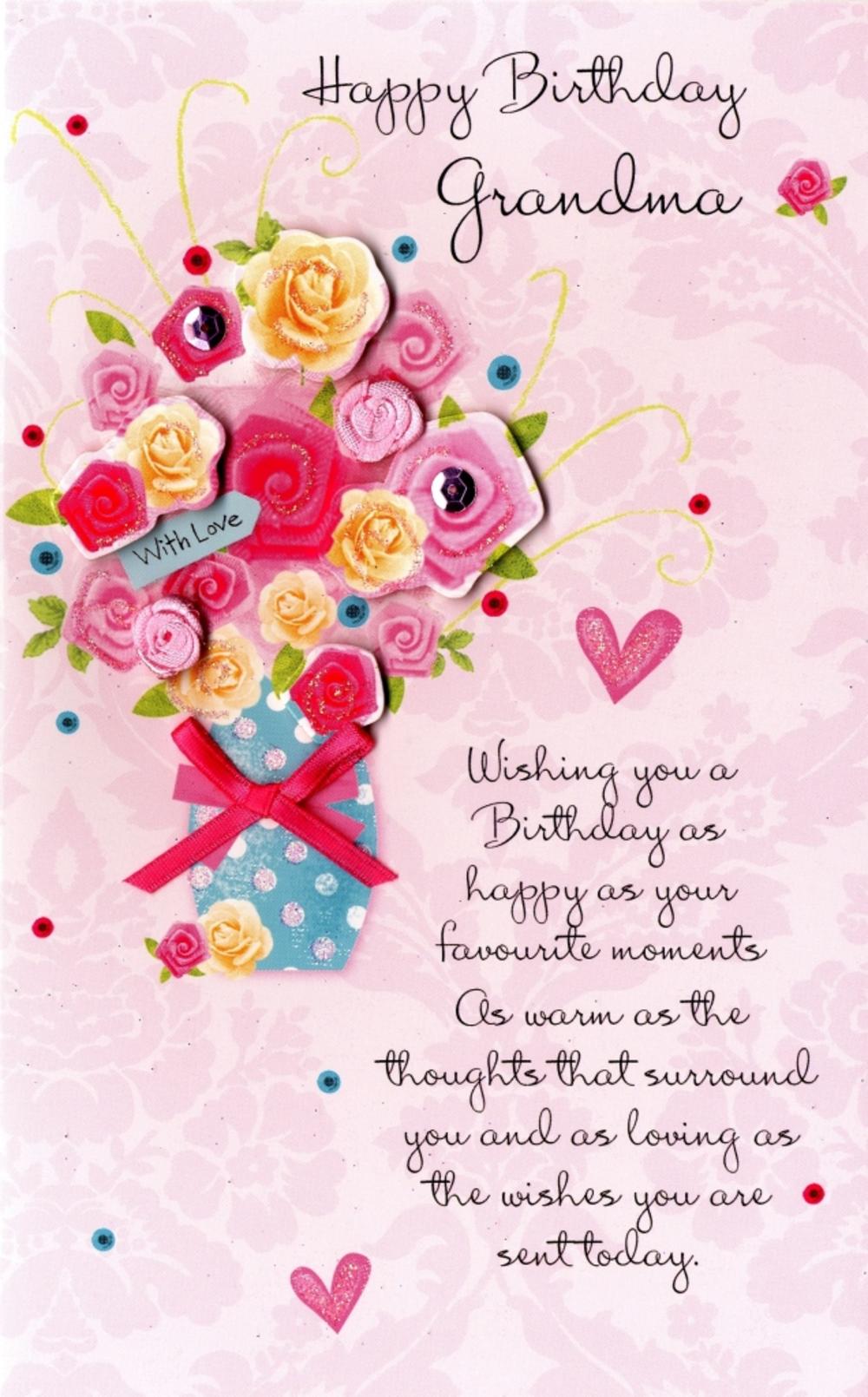 Download Happy Birthday Grandma Embellished Greeting Card | Cards ...