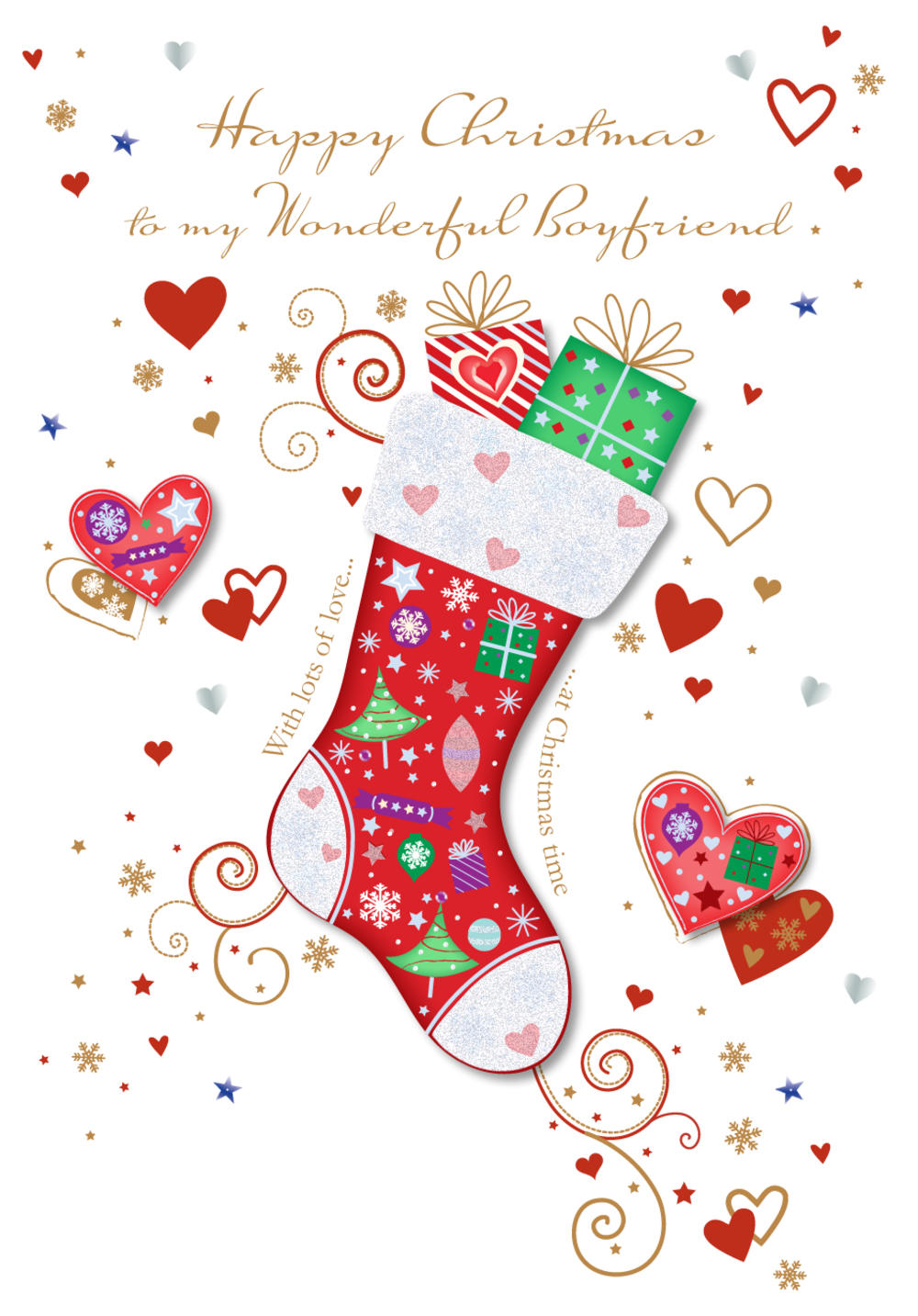Wonderful Boyfriend Happy Christmas Greeting Card  Cards  Love Kates