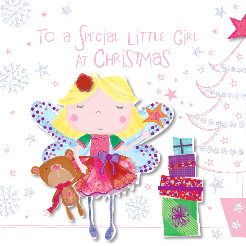 Special Little Girl At Christmas Greeting Card  Cards 