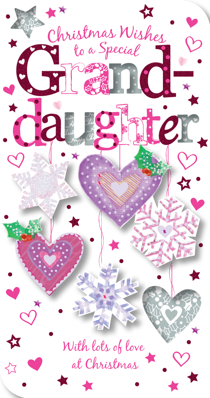 Special Granddaughter Christmas Greeting Card Embellished Talking ...