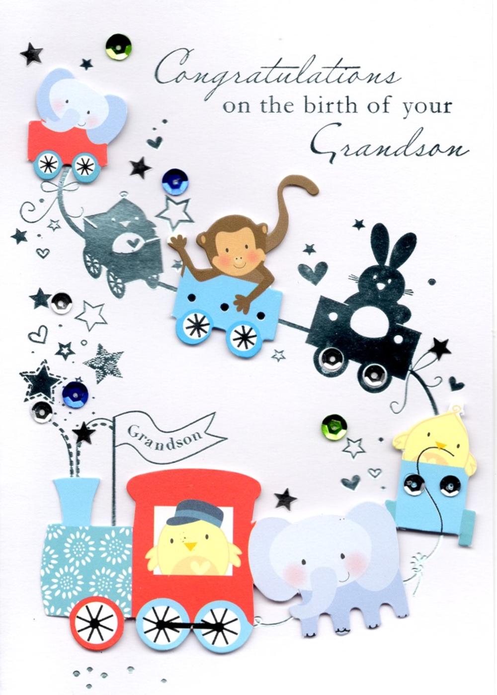 Congratulations Birth Of Your Grandson Greeting Card 