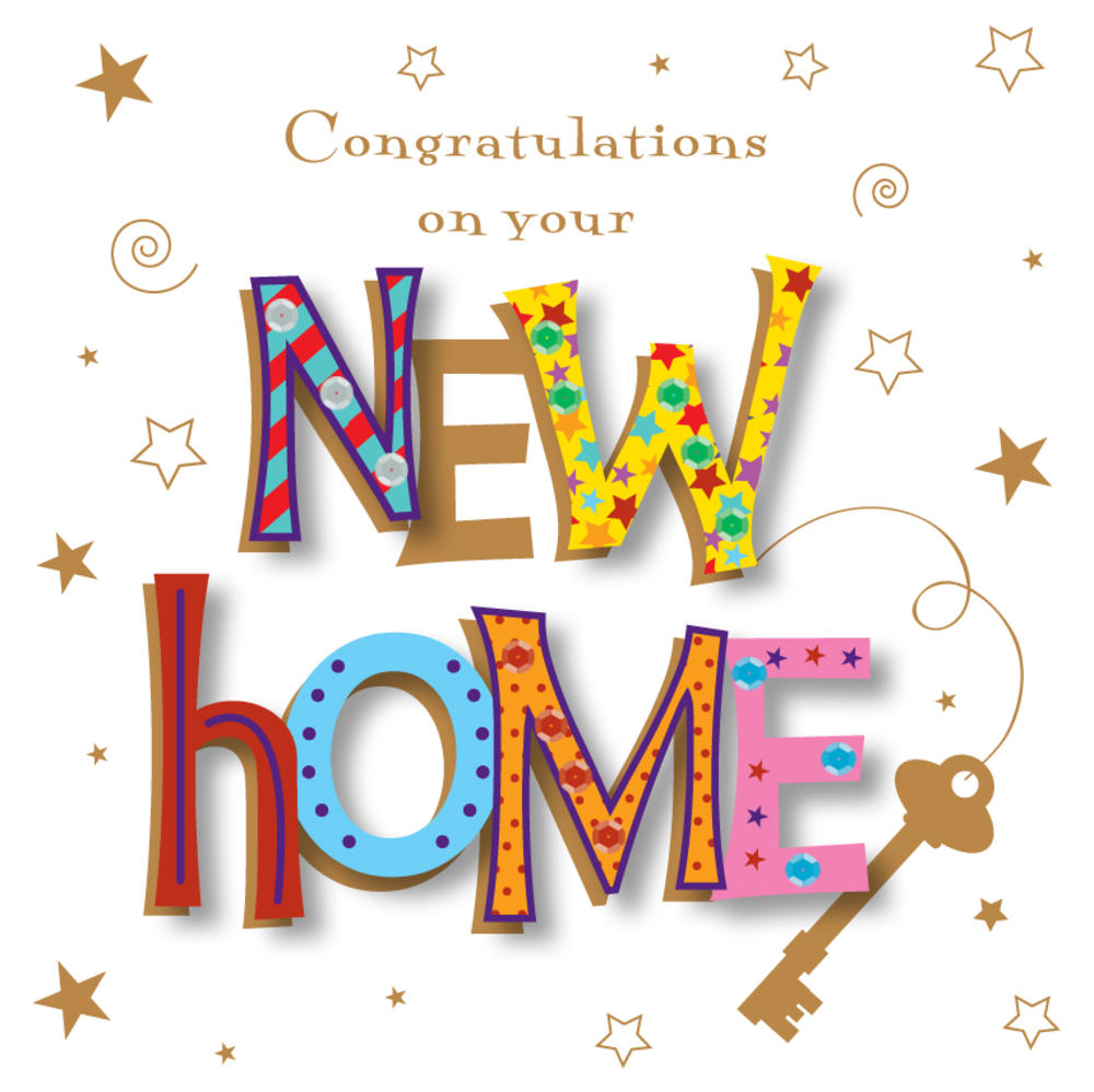 Pictura New Home Congratulations Card – Sara Miller "New Home With Banners" Design