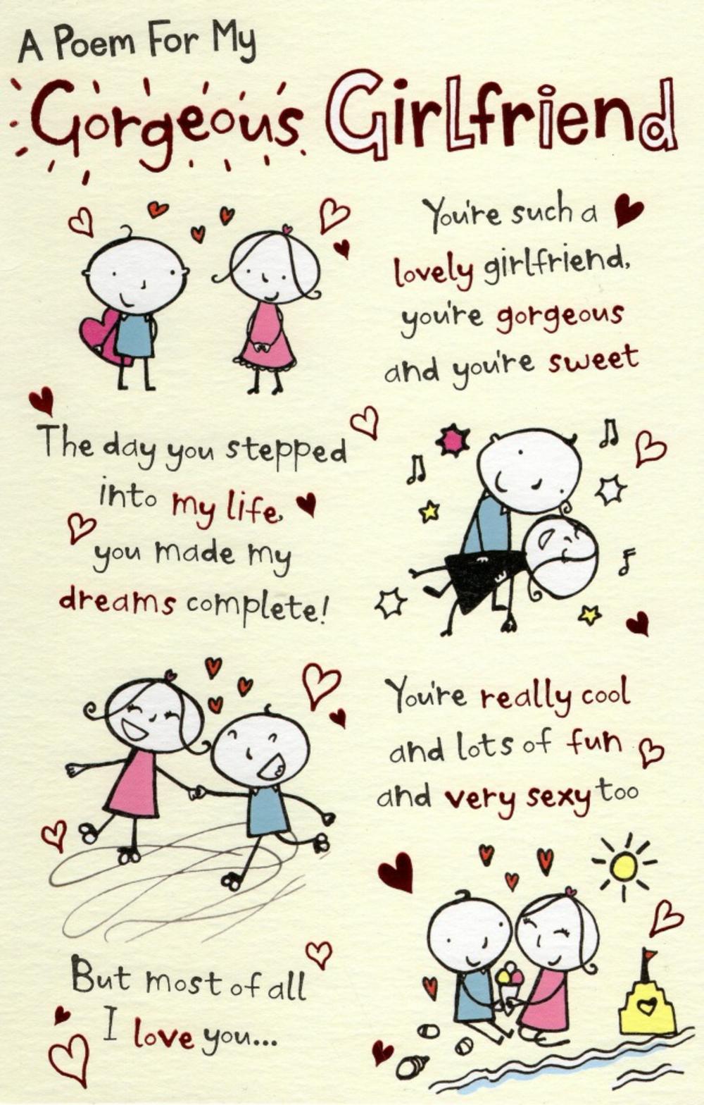 A Poem For My Girlfriend Valentine's Day Greeting Card Cards Need a hu...