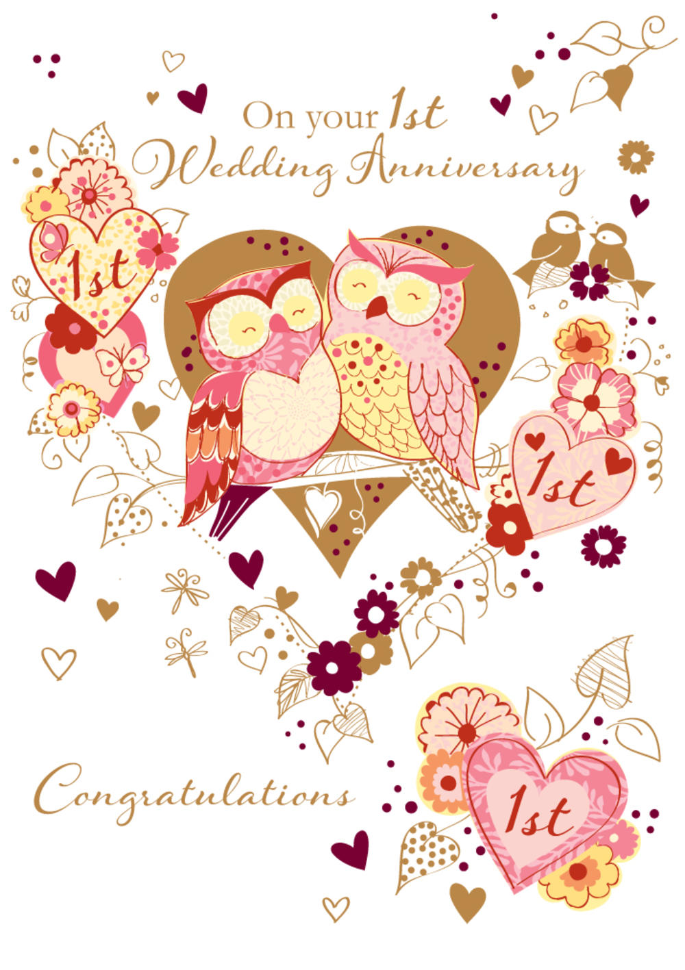 On Your 1st Wedding Anniversary Greeting Card | Cards ...