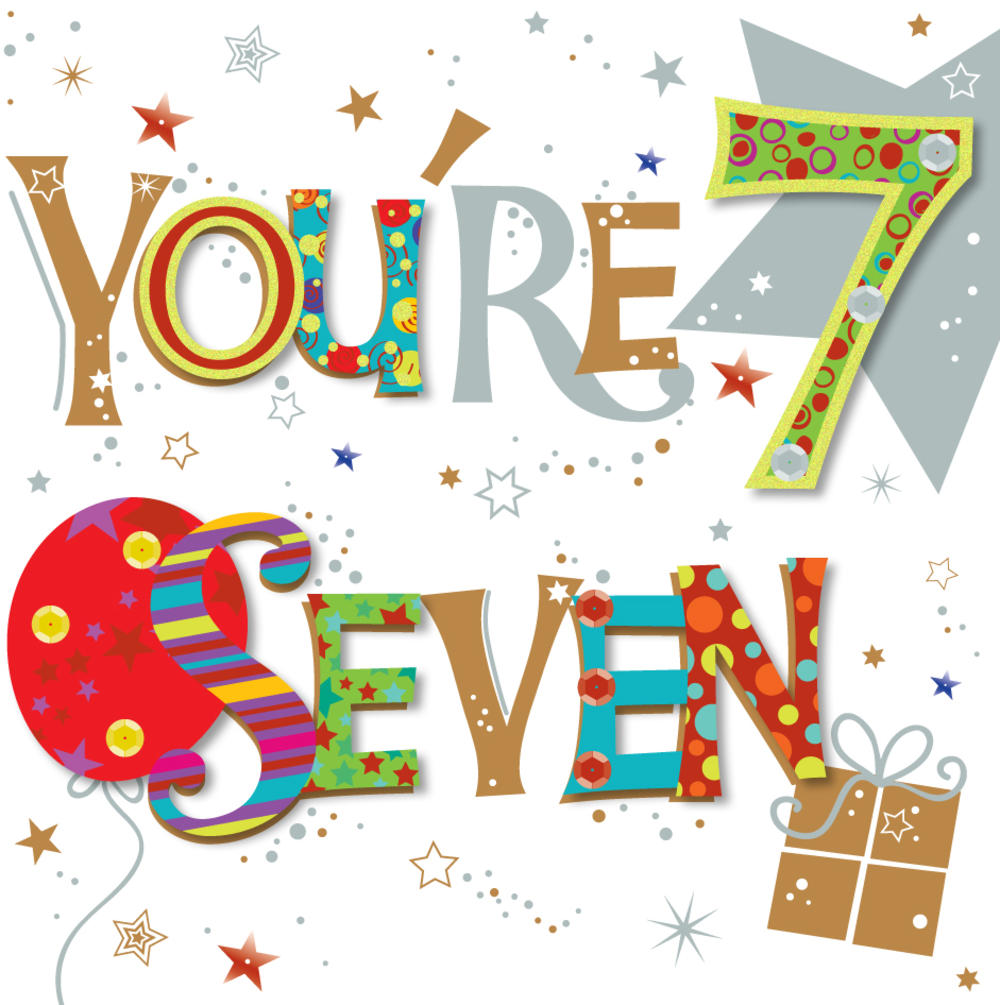 You're Seven 7th Birthday Greeting Card | Cards