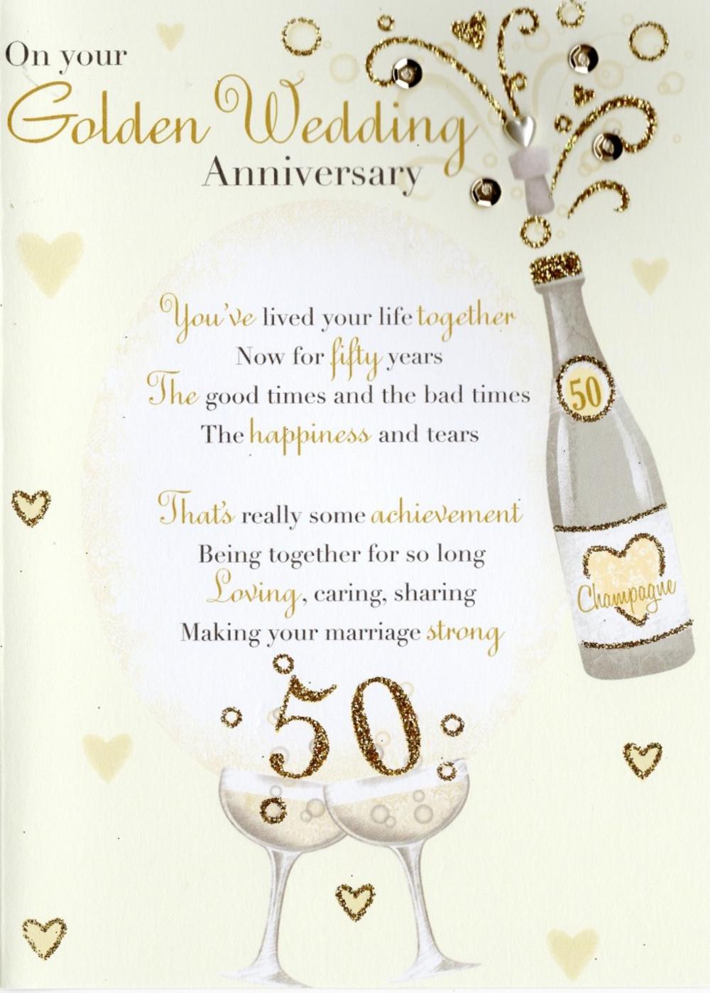 golden 50th anniversary greeting card cards love kates