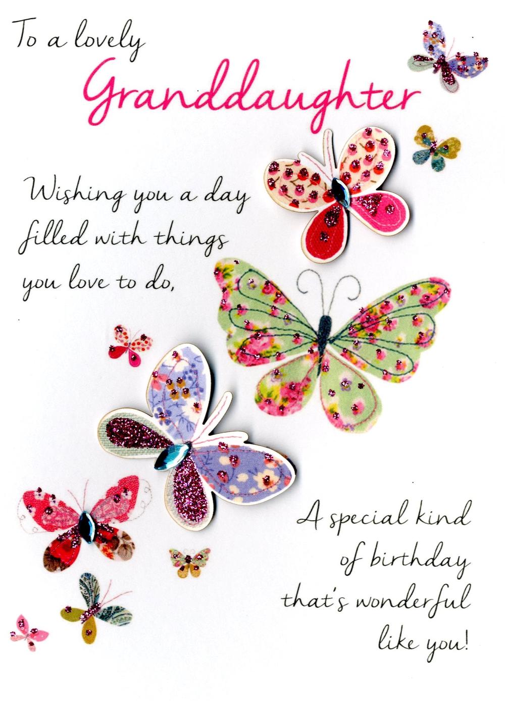 birthday card for granddaughter to a special granddaughter sparkly ...