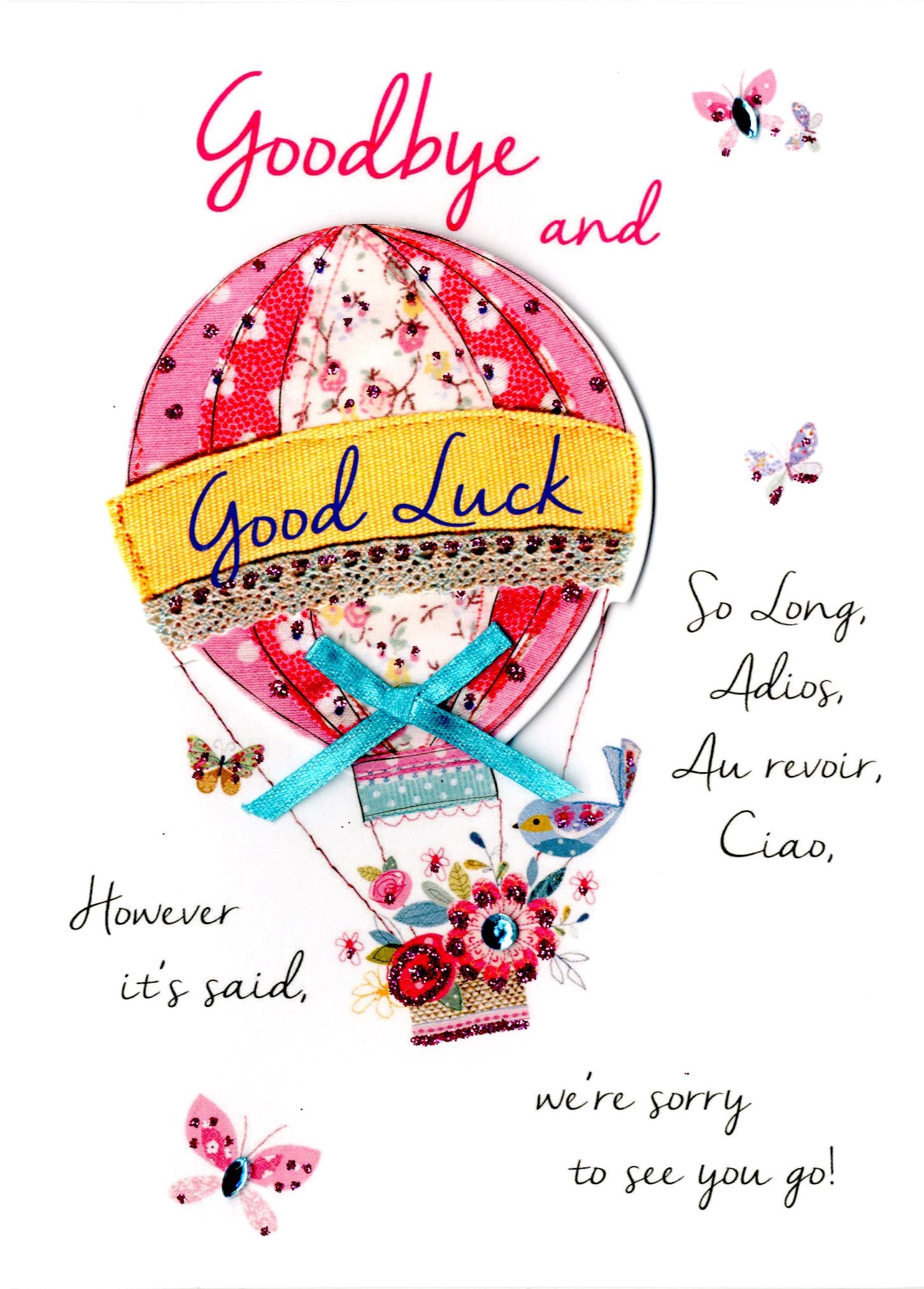 Goodbye Good Luck Greeting Card Second Nature Just To Say Cards