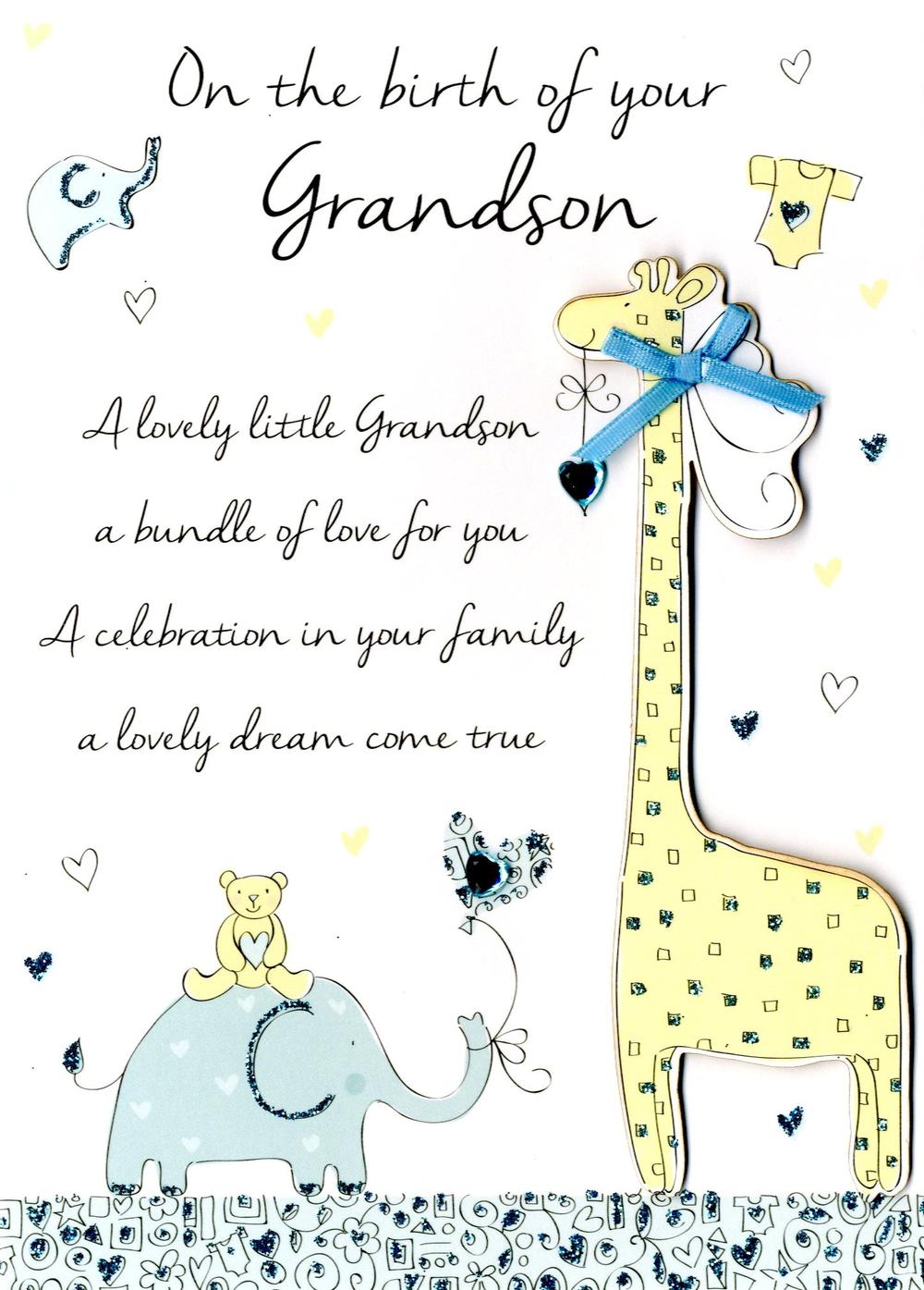 New Baby Grandson Congratulations Greeting Card Cards Love Kates