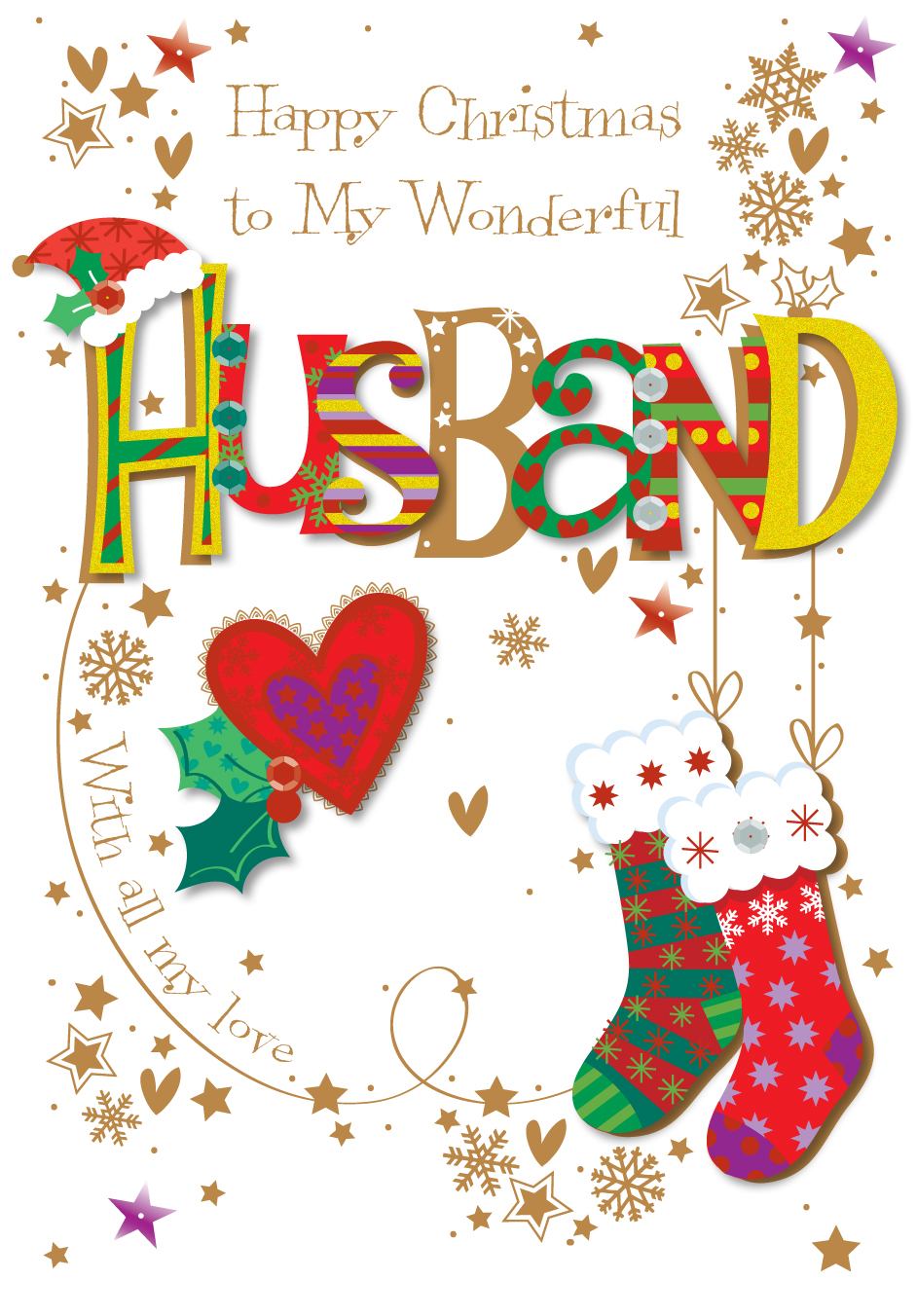 Lovely 80 Christmas Husband Card