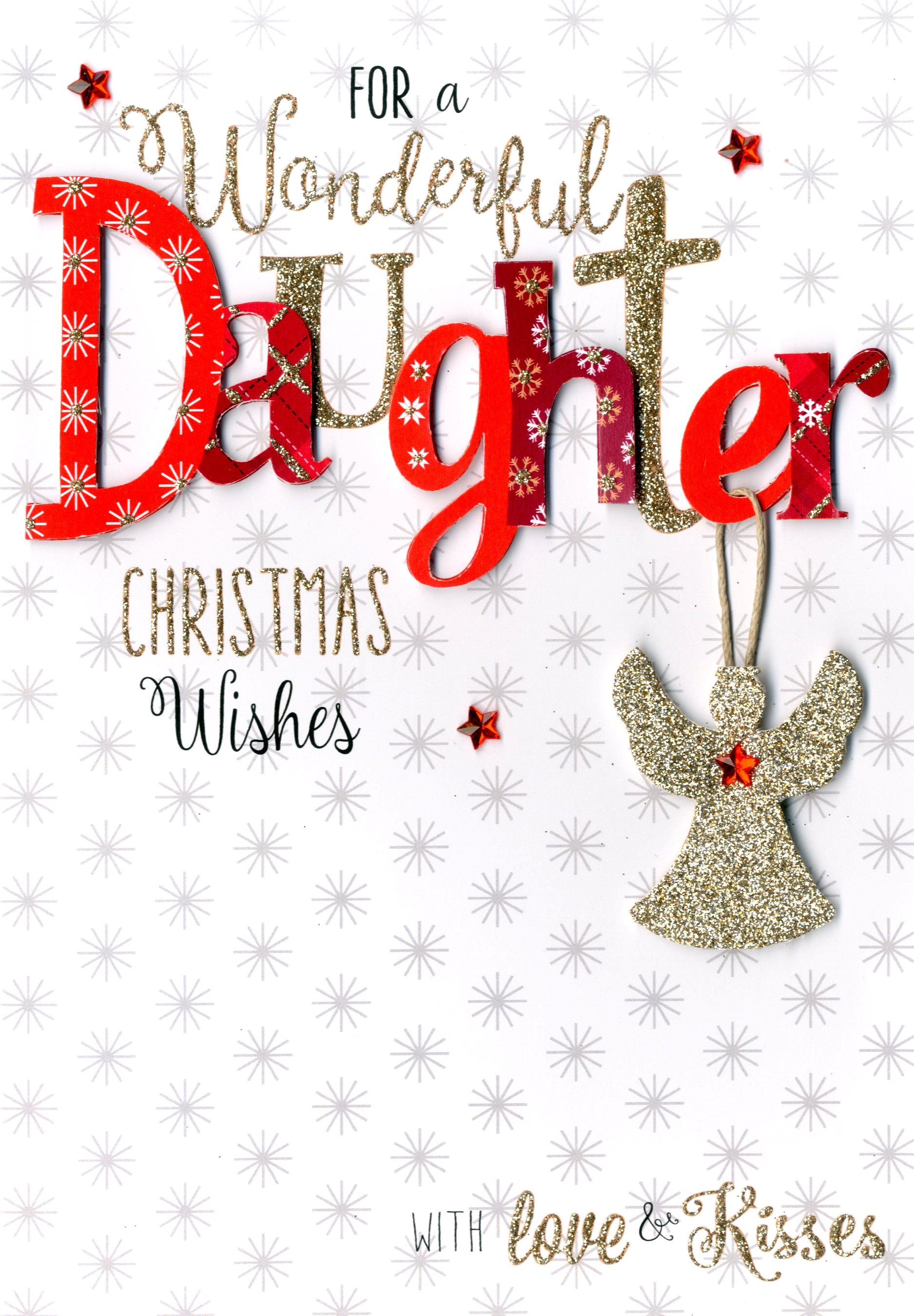 Wonderful Daughter Embellished Christmas Card Cards Love Kates