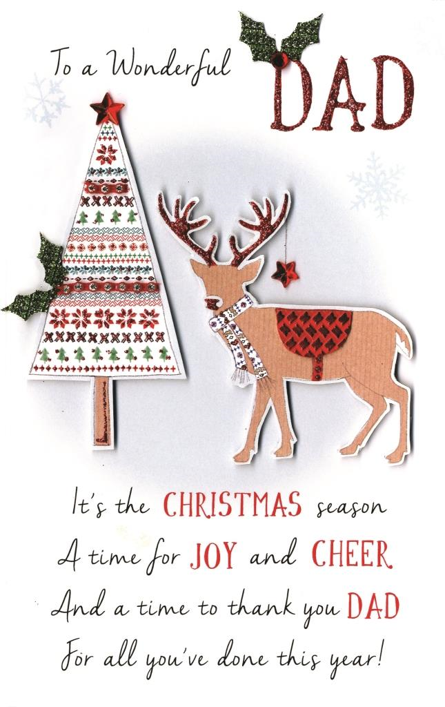 Wonderful Dad Embellished Christmas Card | Cards | Love Kates