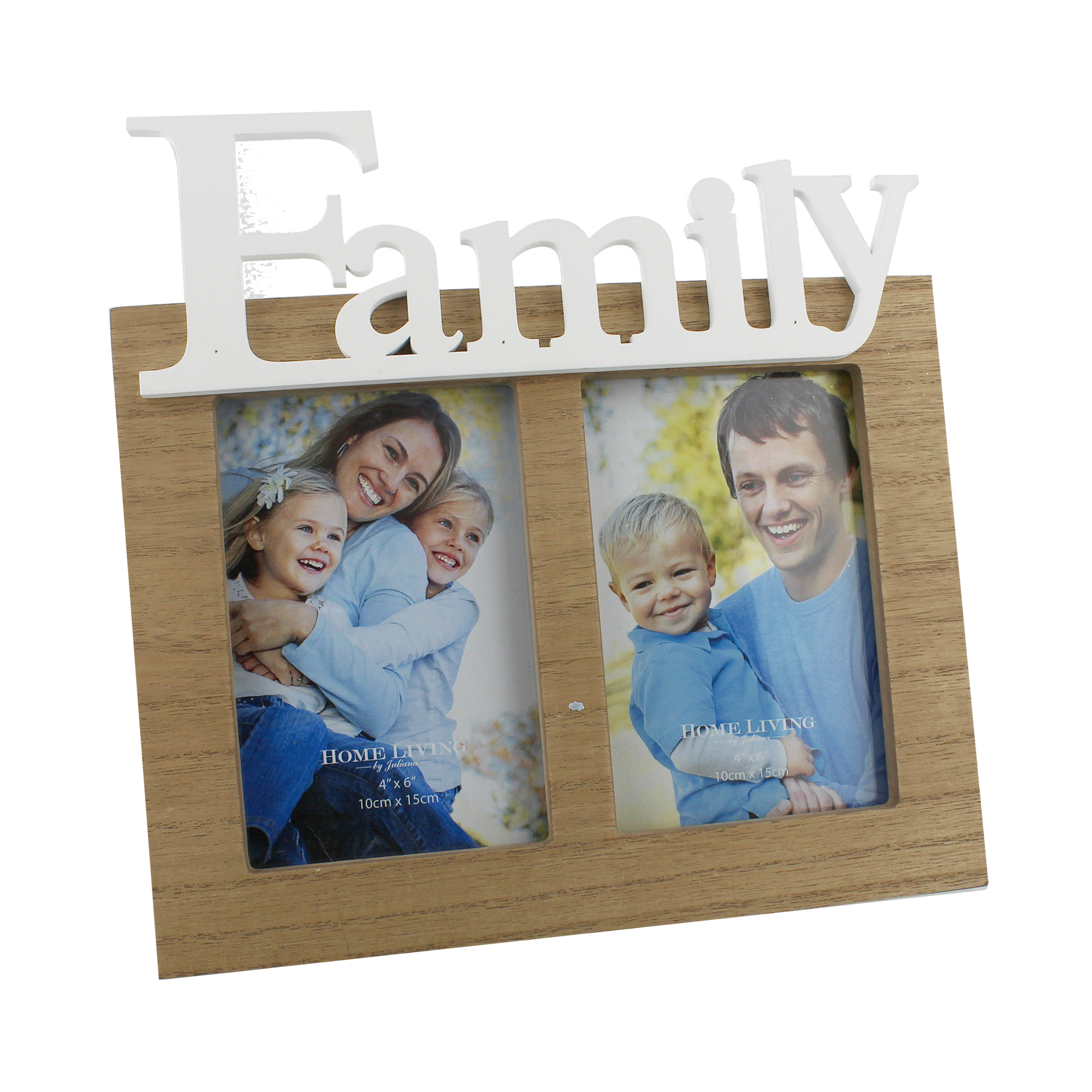 Family Double Aperture 4 X 6 Freestanding Photo Frame