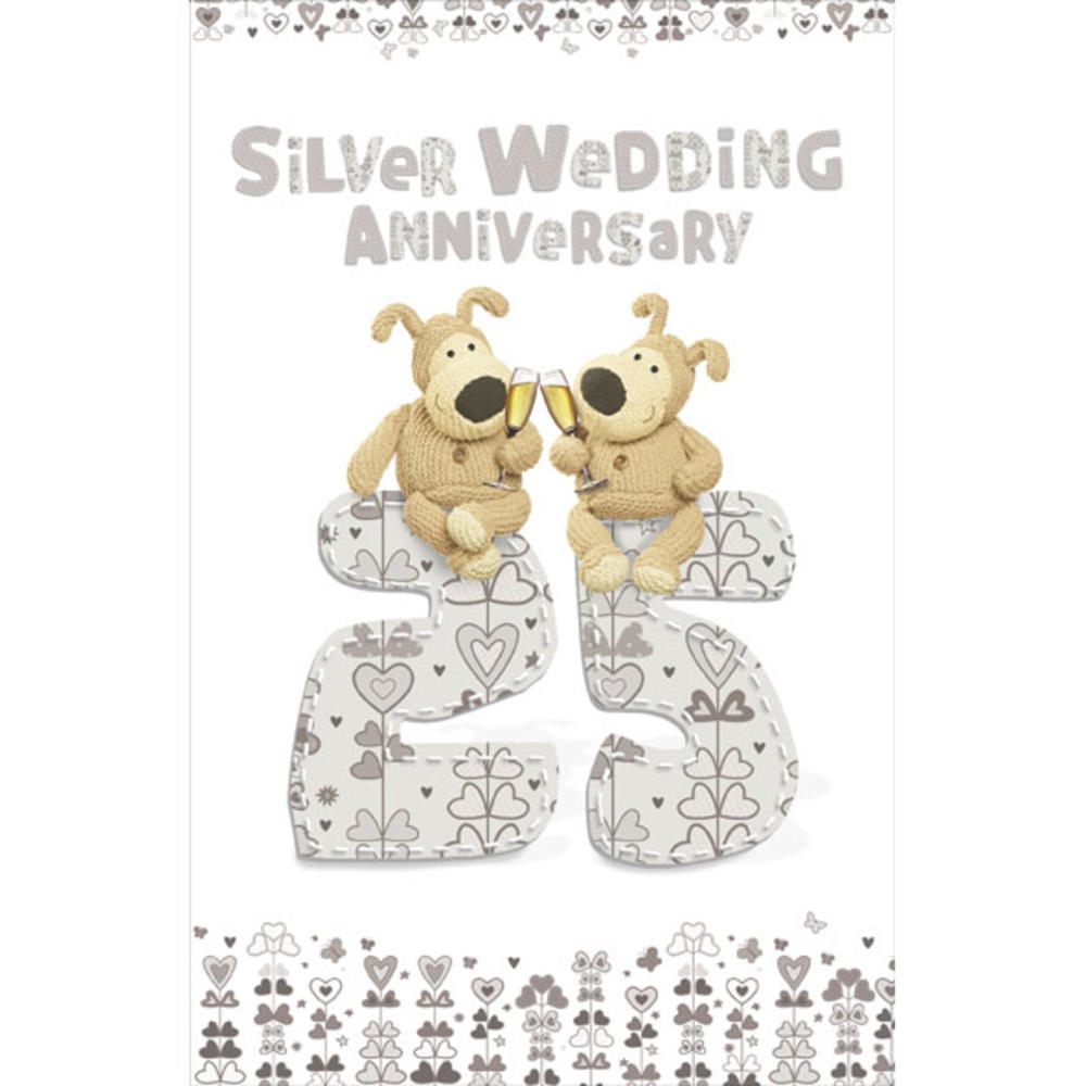 Boofle 25th Silver Wedding Anniversary Card Cards Love Kates Boofle 25th Silver Wedding Anniversary Card