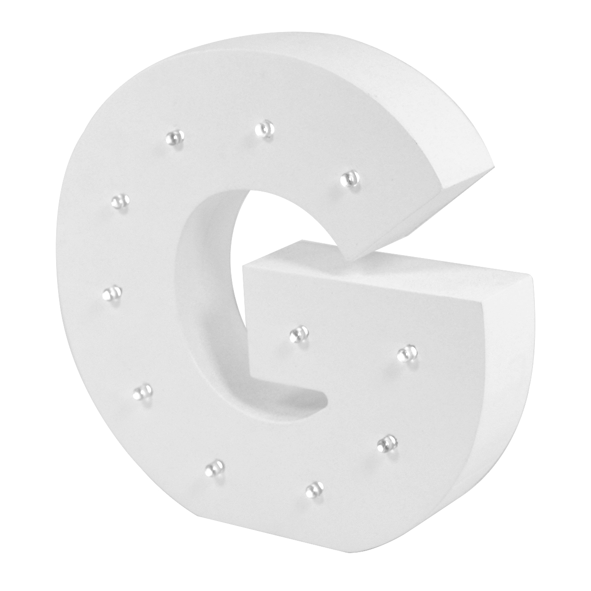 Letter G Enlightened LED Light Up Wooden Block White Alphabet Letters