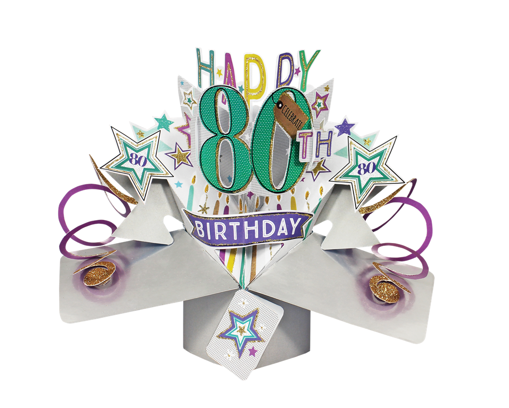 Happy 80th Birthday Pop-Up Greeting Card Original Second ..., happy birthday sister in law images free