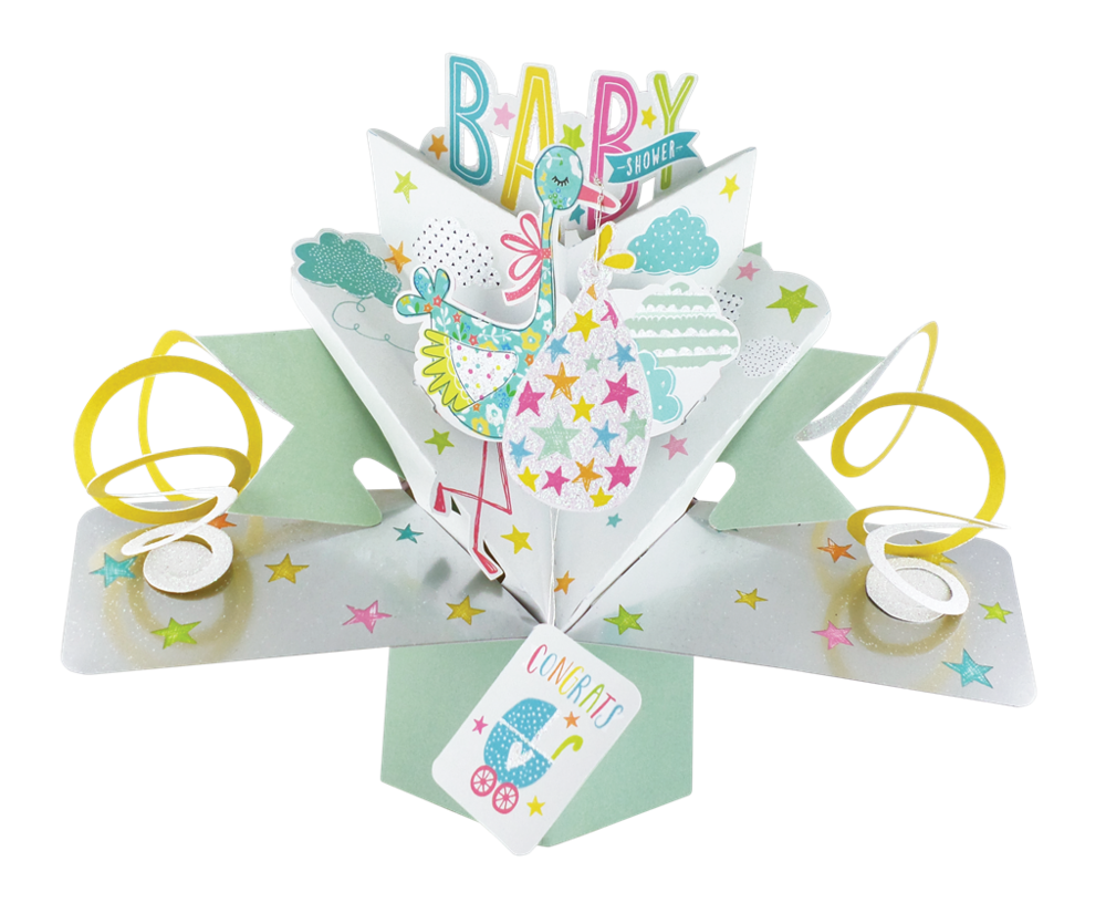 baby shower popup greeting card cards