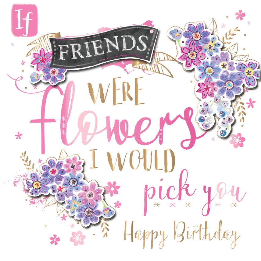  Happy Birthday Friend  Handmade Embellished Greeting Card 