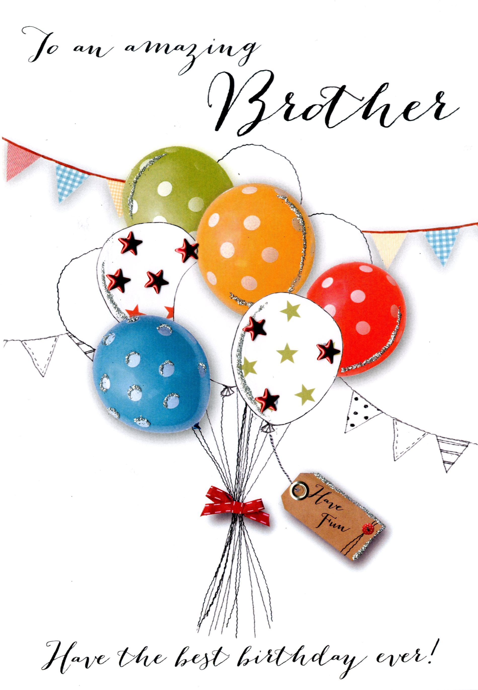 Birthday Wishes To My Amazing Brother – A5 Greeting Card For Him, Love Theme, Pickture-This
