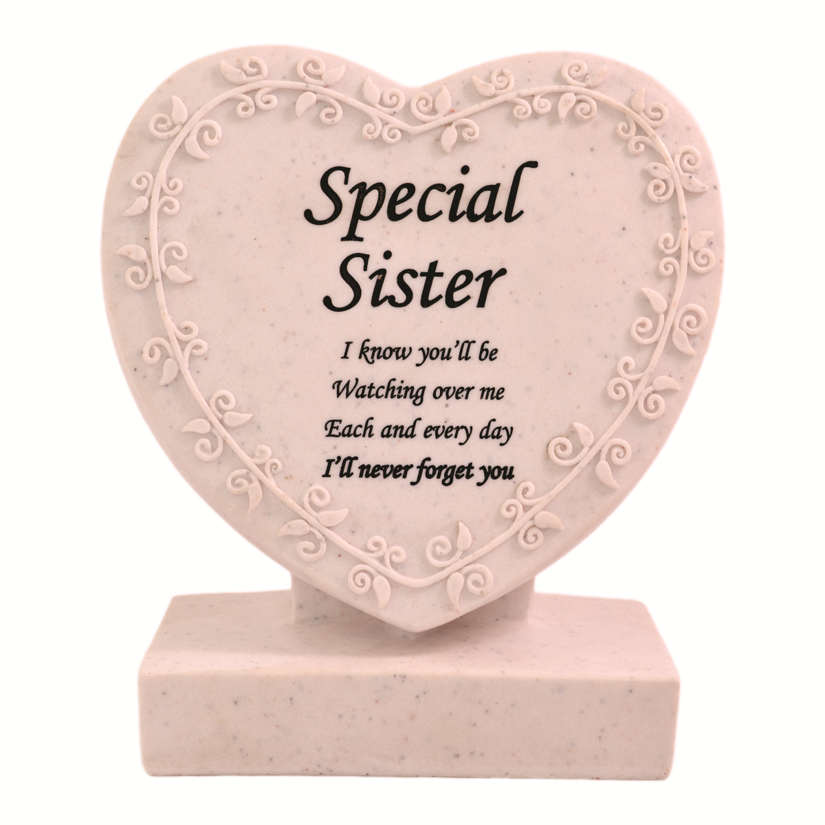 Special Sister Heart Shaped Memorial Grave Plaque Cremation Marker