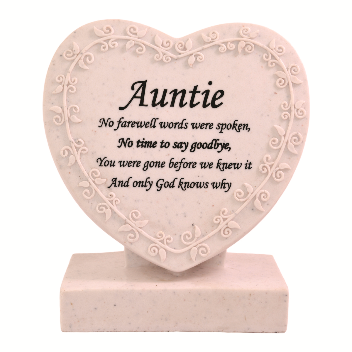 Auntie Heart Shaped Memorial Grave Plaque Cremation Marker | eBay