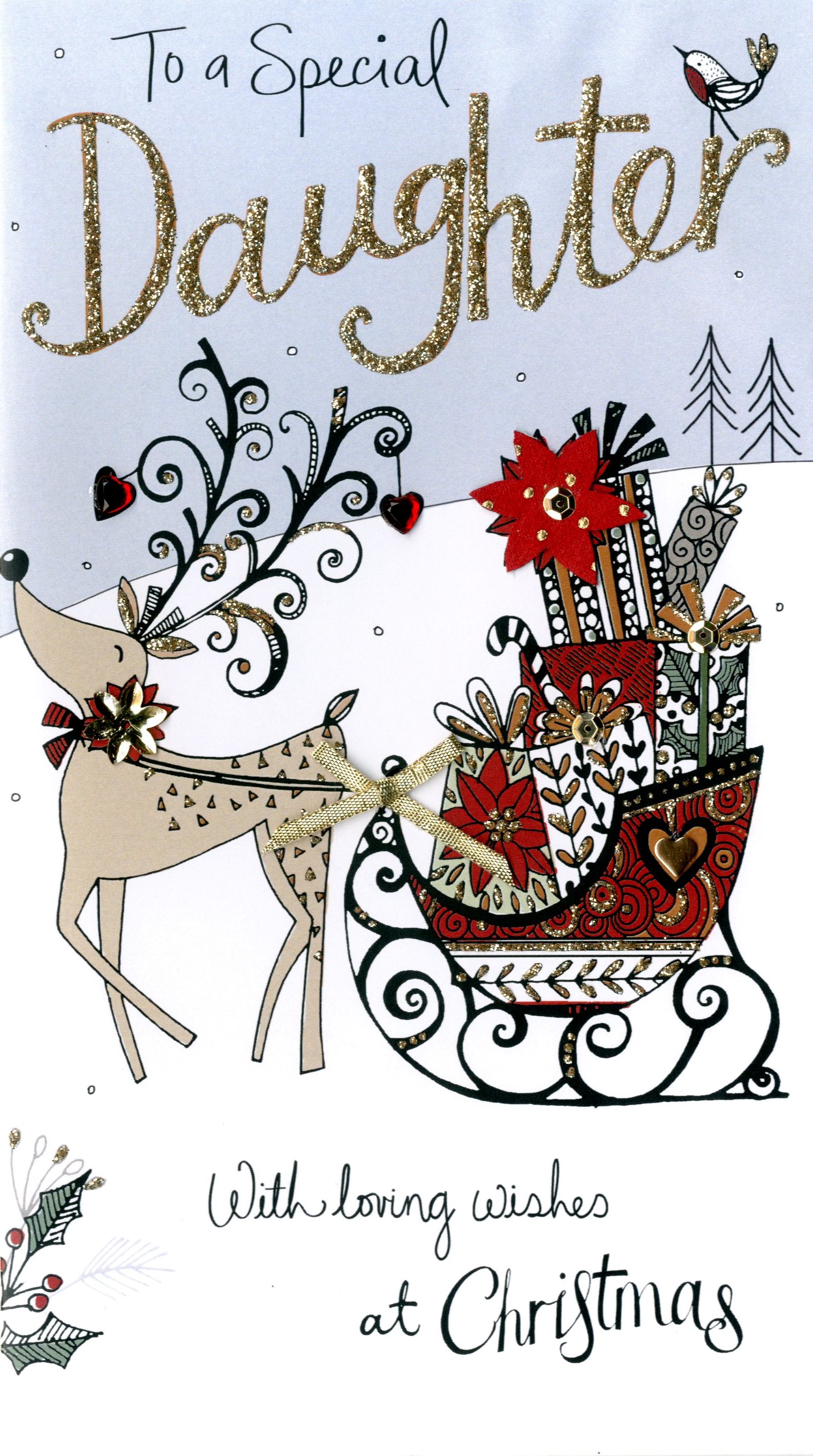 Daughter Embellished Christmas Card | Cards