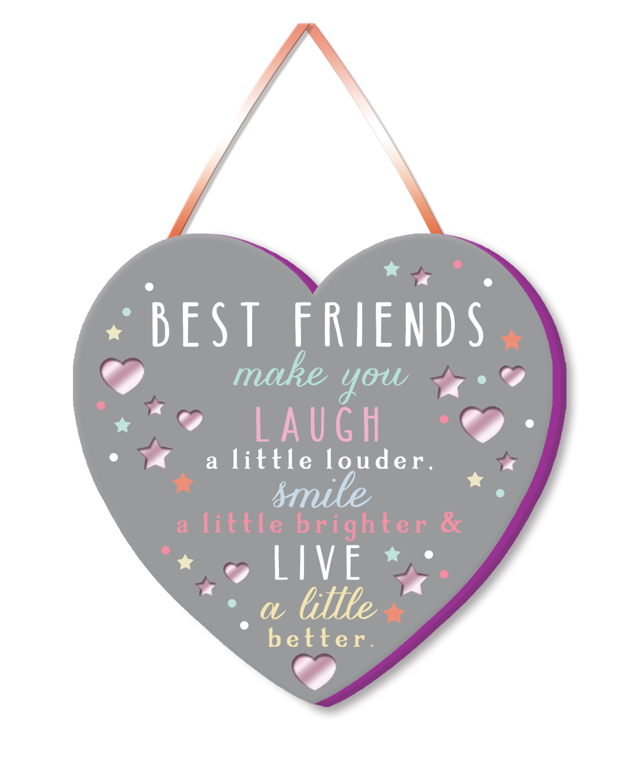 Hanging Heart Love Laughter /& Prosecco Or Best Friends Bring Gin Ideal Gift