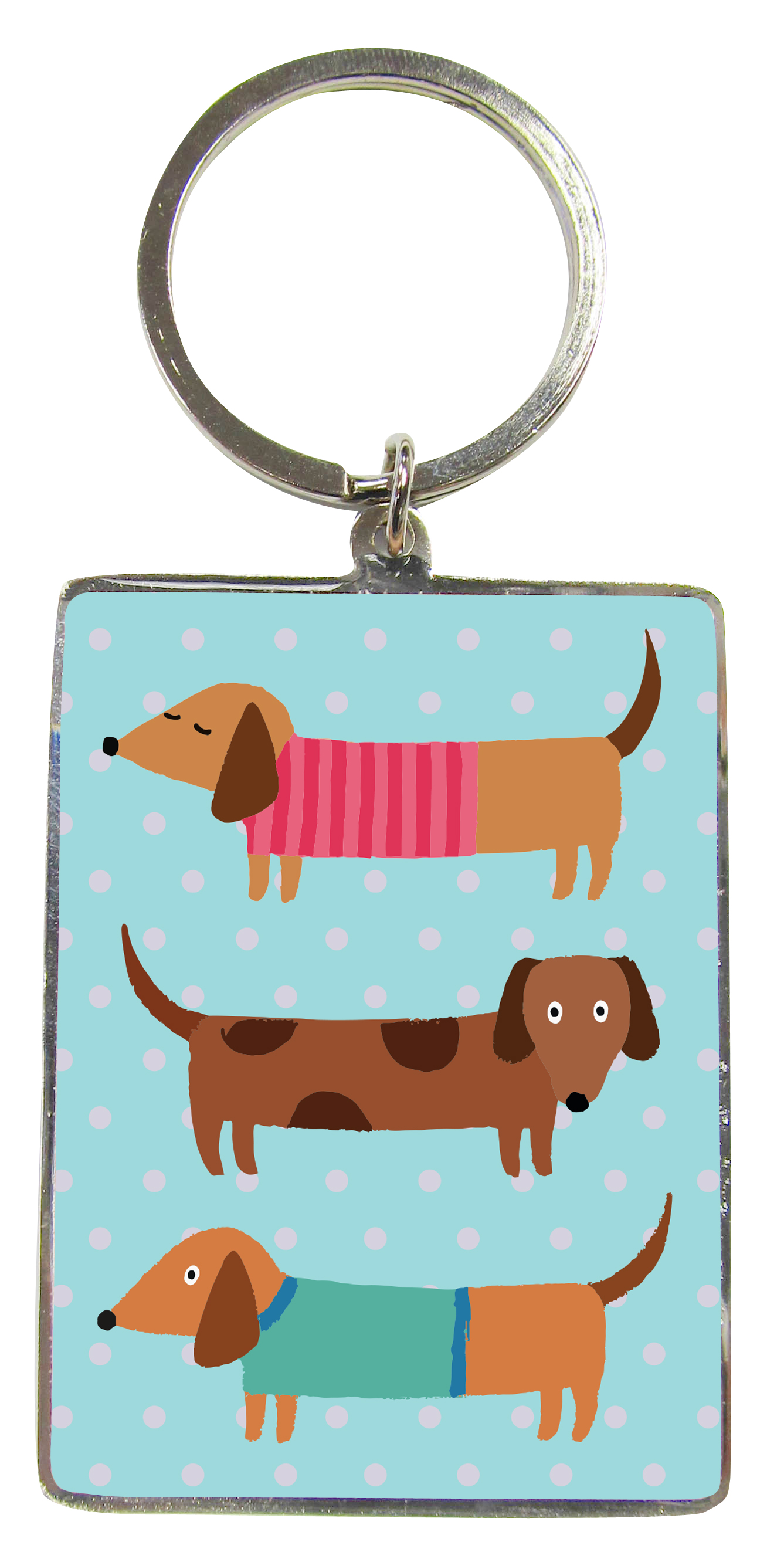 Sausage Dogs Metallic Keyring Gifts