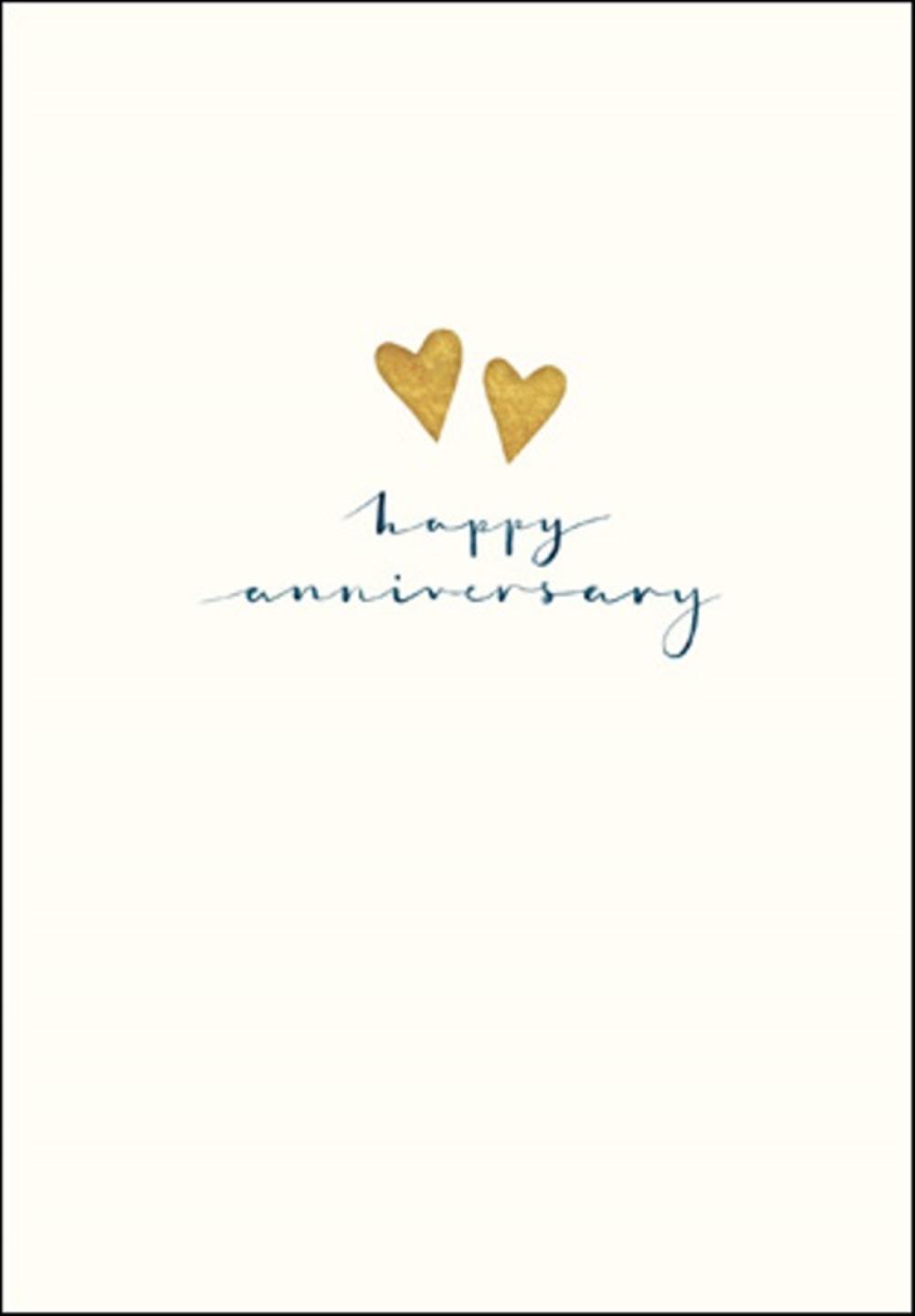 Happy Anniversary Simple Gold Foil Greeting Card Cards