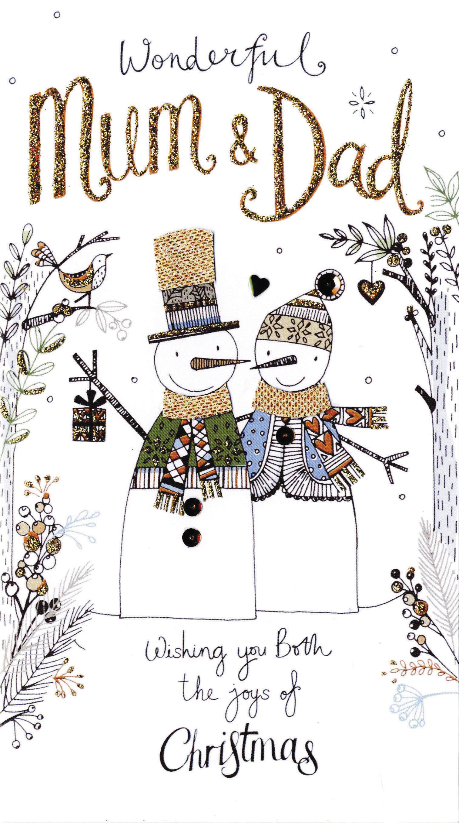 Mum &amp; Dad Embellished Christmas Card | Cards