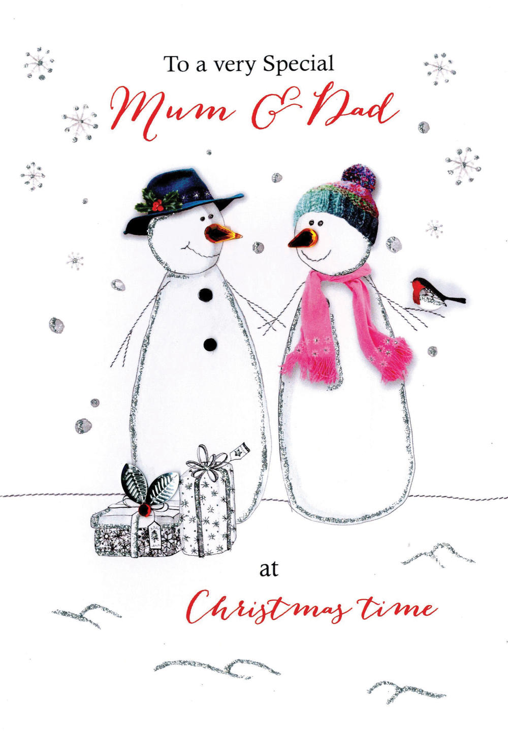 Mum & Dad Embellished Christmas Card Cards