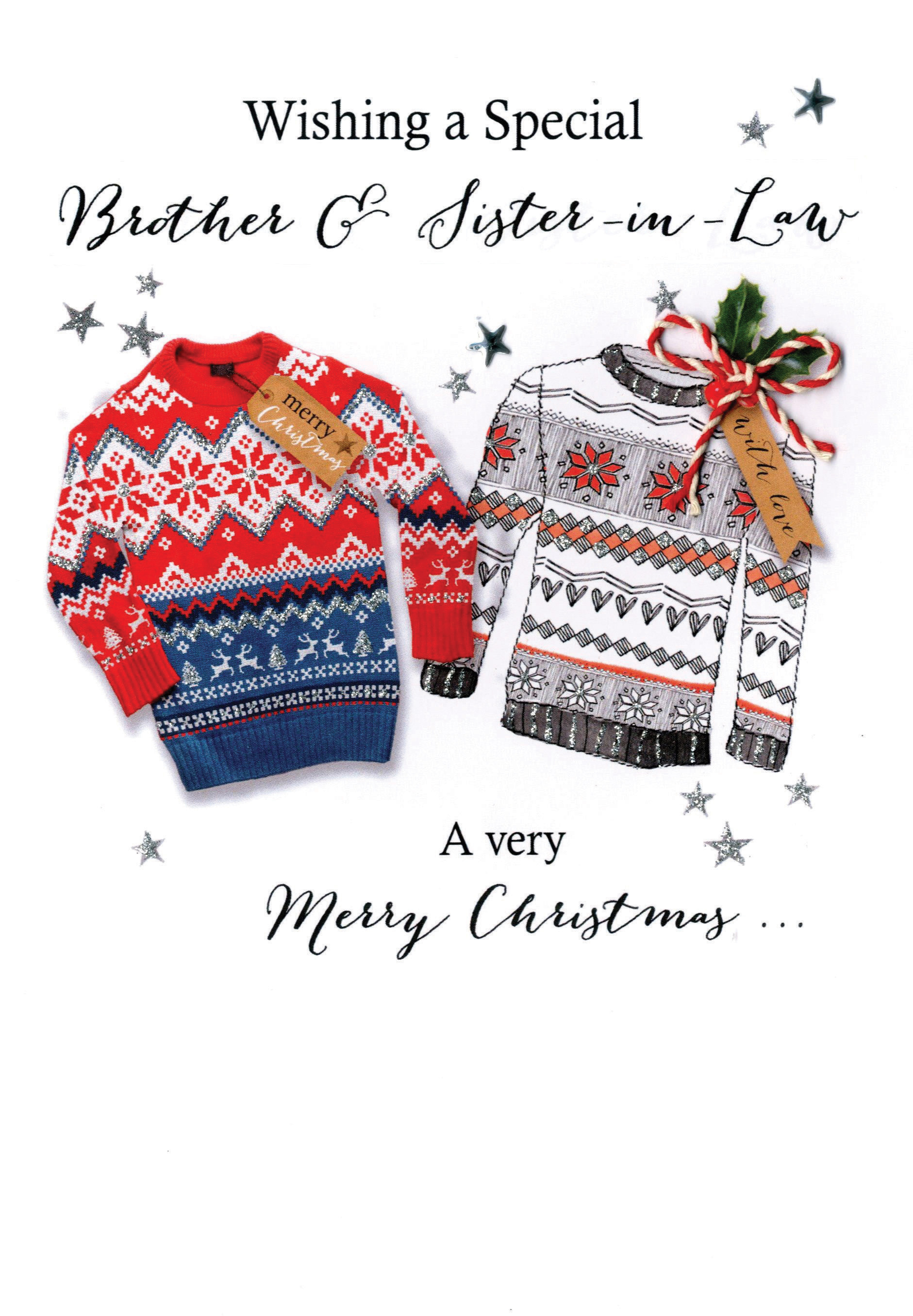 Brother & SisterInLaw Embellished Christmas Card  Cards
