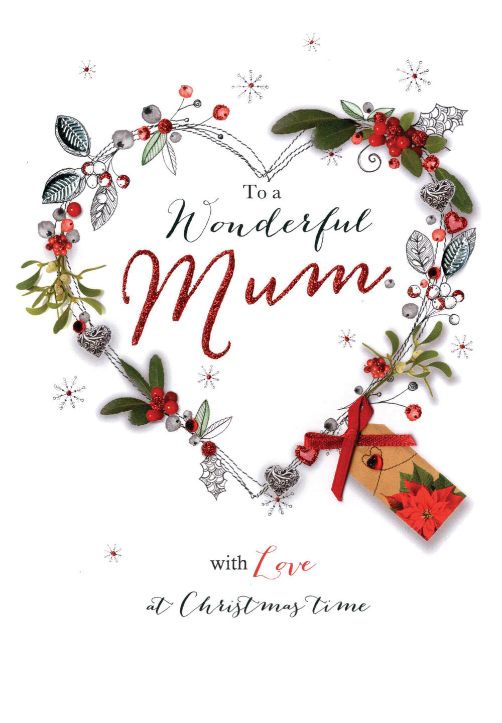 Wonderful Mum Embellished Christmas Card  Cards