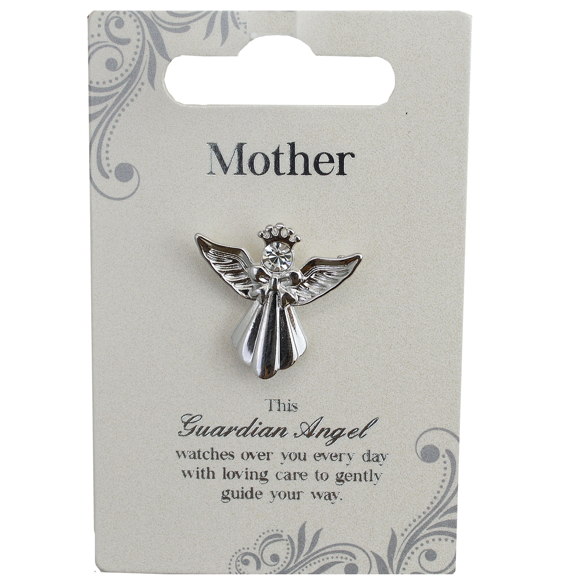 Someone Special Guardian Angel Silver Coloured Angel Pin With Gem Stone