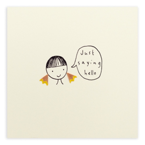 just saying hello pencil shavings blank greeting card cards