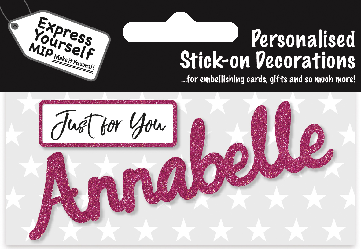 Liz Pink Name Sticker DIY Greeting Card Toppers Personalise Cards Gifts