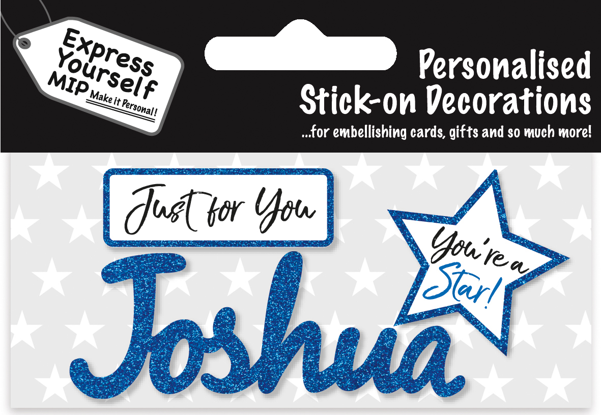 George Blue Name Sticker DIY Greeting Card Toppers Personalise Cards Gifts