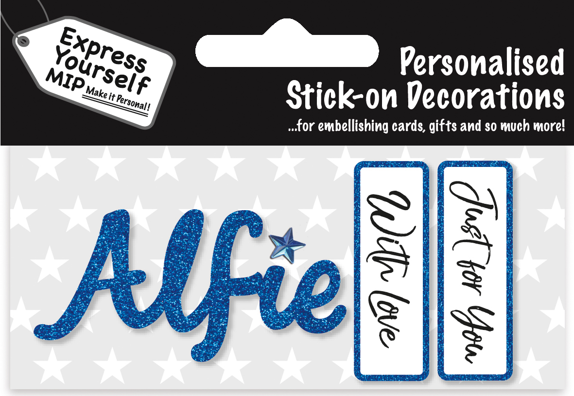 George Blue Name Sticker DIY Greeting Card Toppers Personalise Cards Gifts