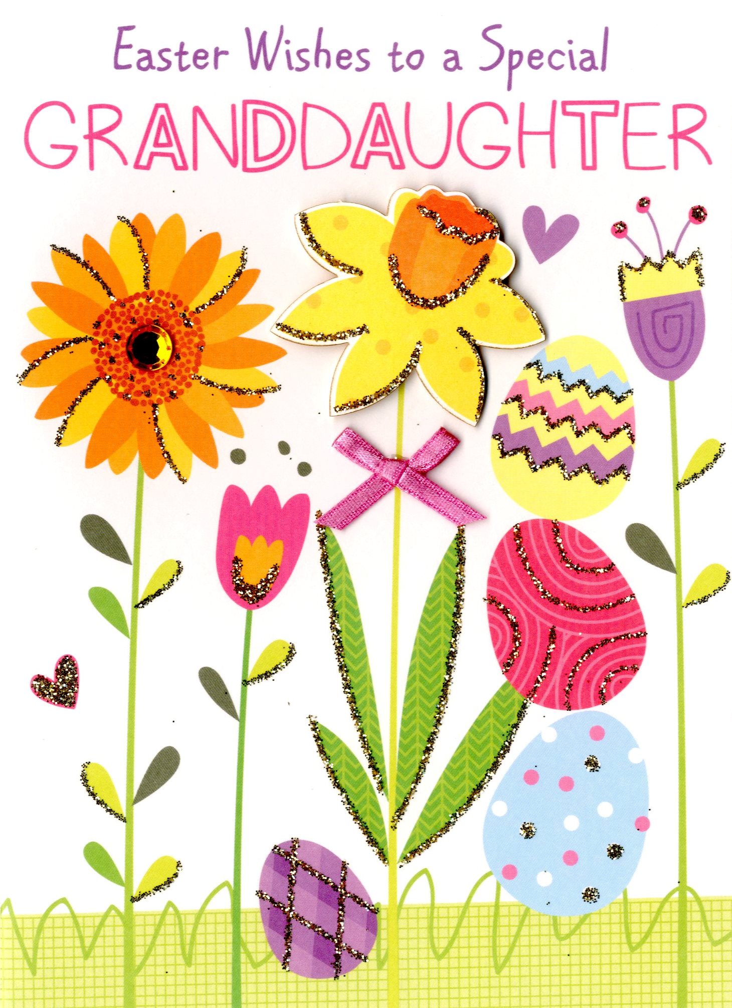 Granddaughter Easter Greeting Card Embellished Hand Finished Card Cards