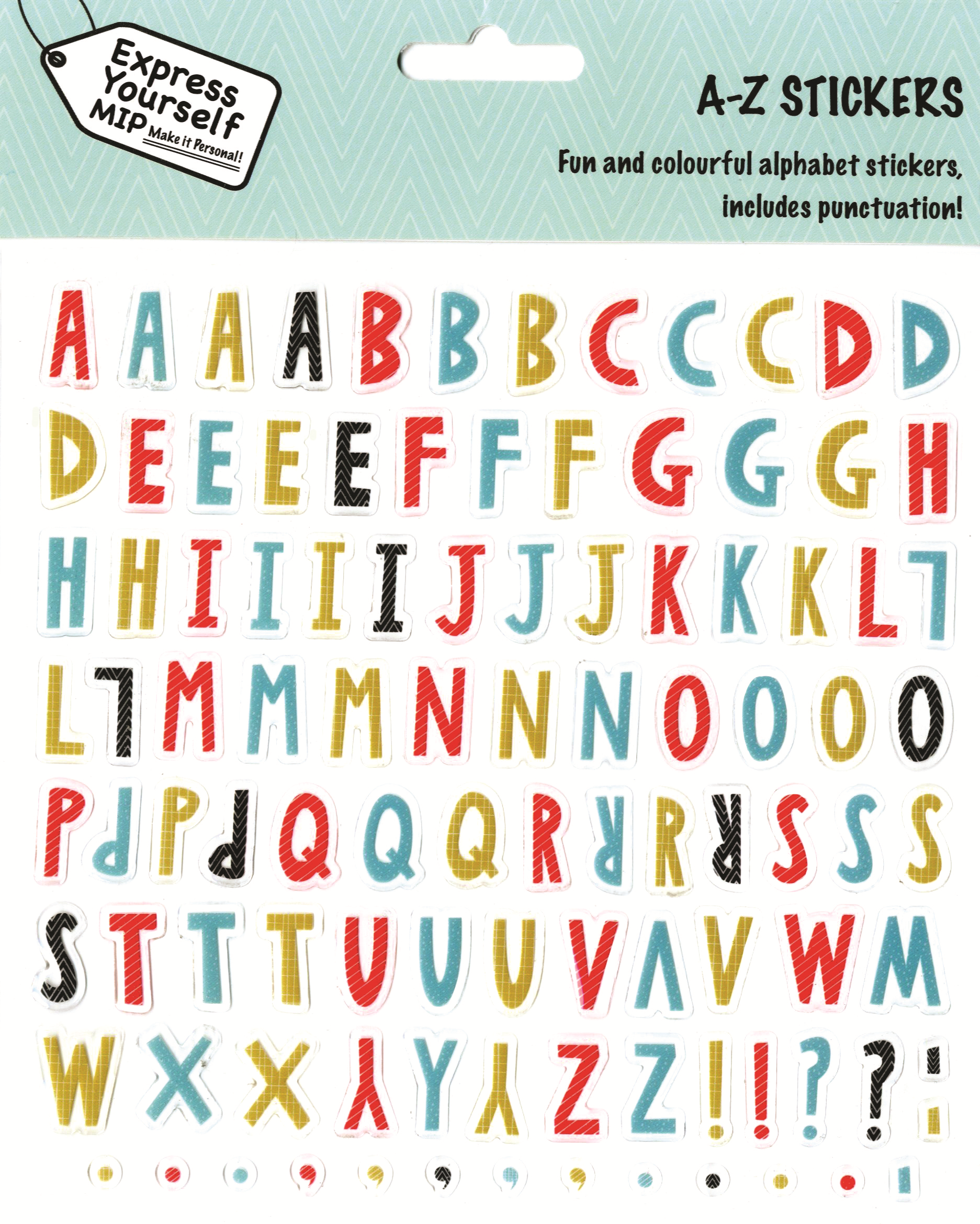 A-Z Stickers Upper Case Letters Stick-On DIY Card Toppers Personalise Cards