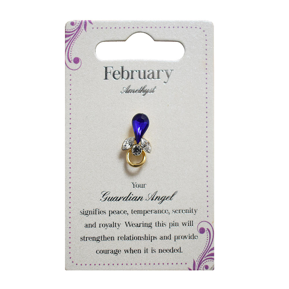 Guardian Angel February Birthstone Angel Pin With Gem Stone Angel Gifts