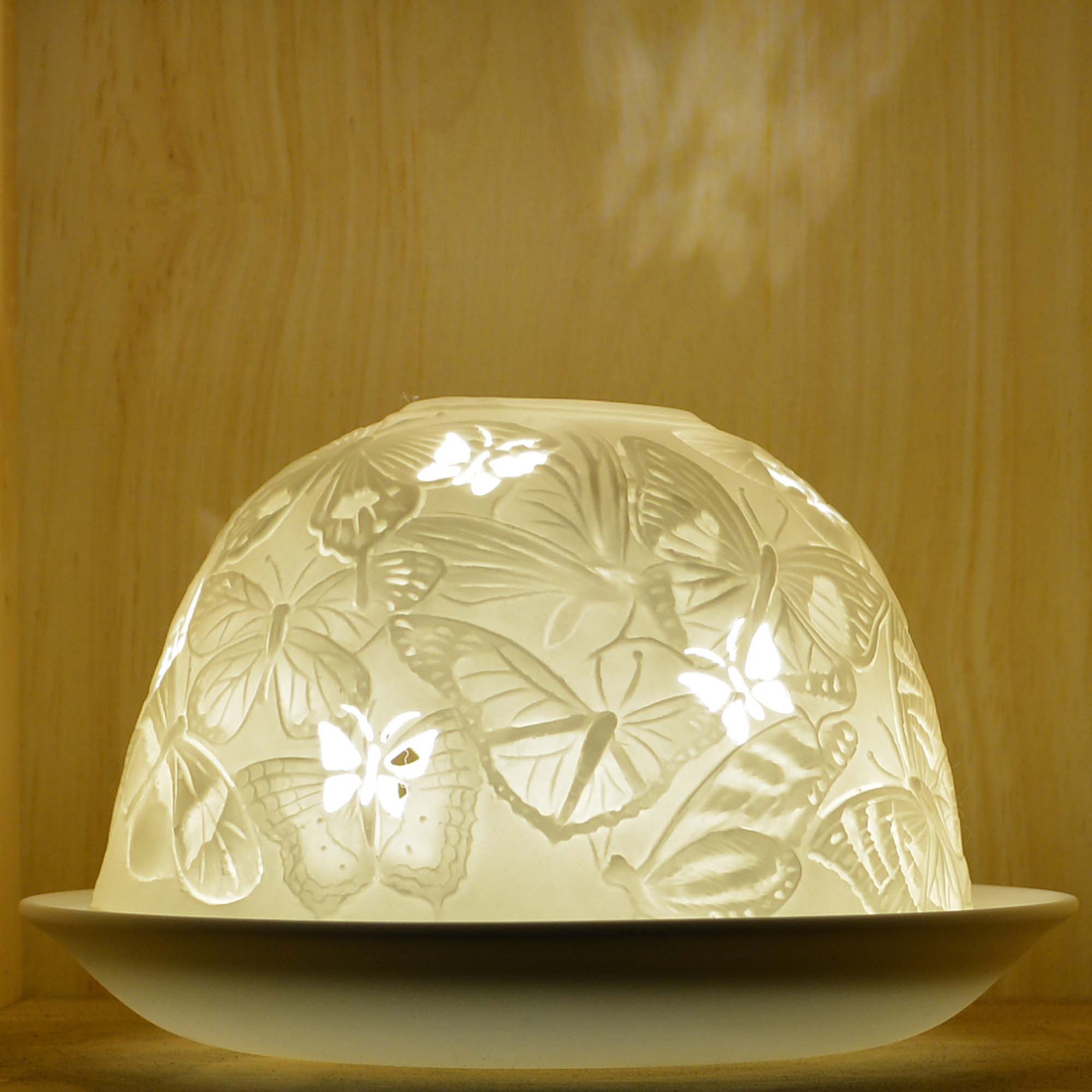 Nordic Lights Butterflies Bone Porcelain Candle Shade Gifts