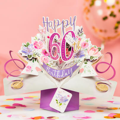 Female 60th Birthday Pop-Up Greeting Card | Cards