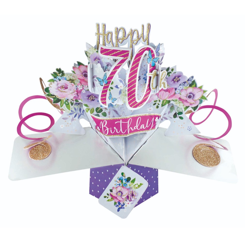 Happy 70th Birthday Pop-Up Greeting Card | Cards